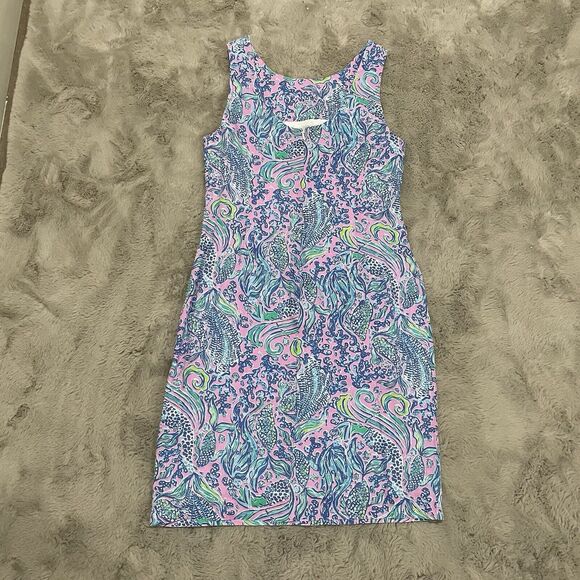 NWT Lilly Pulitzer 0 XS Lilac Rose WE MERMAID IT‎ MAURINA SHIFT 100% Linen Dress - Picture 9 of 16